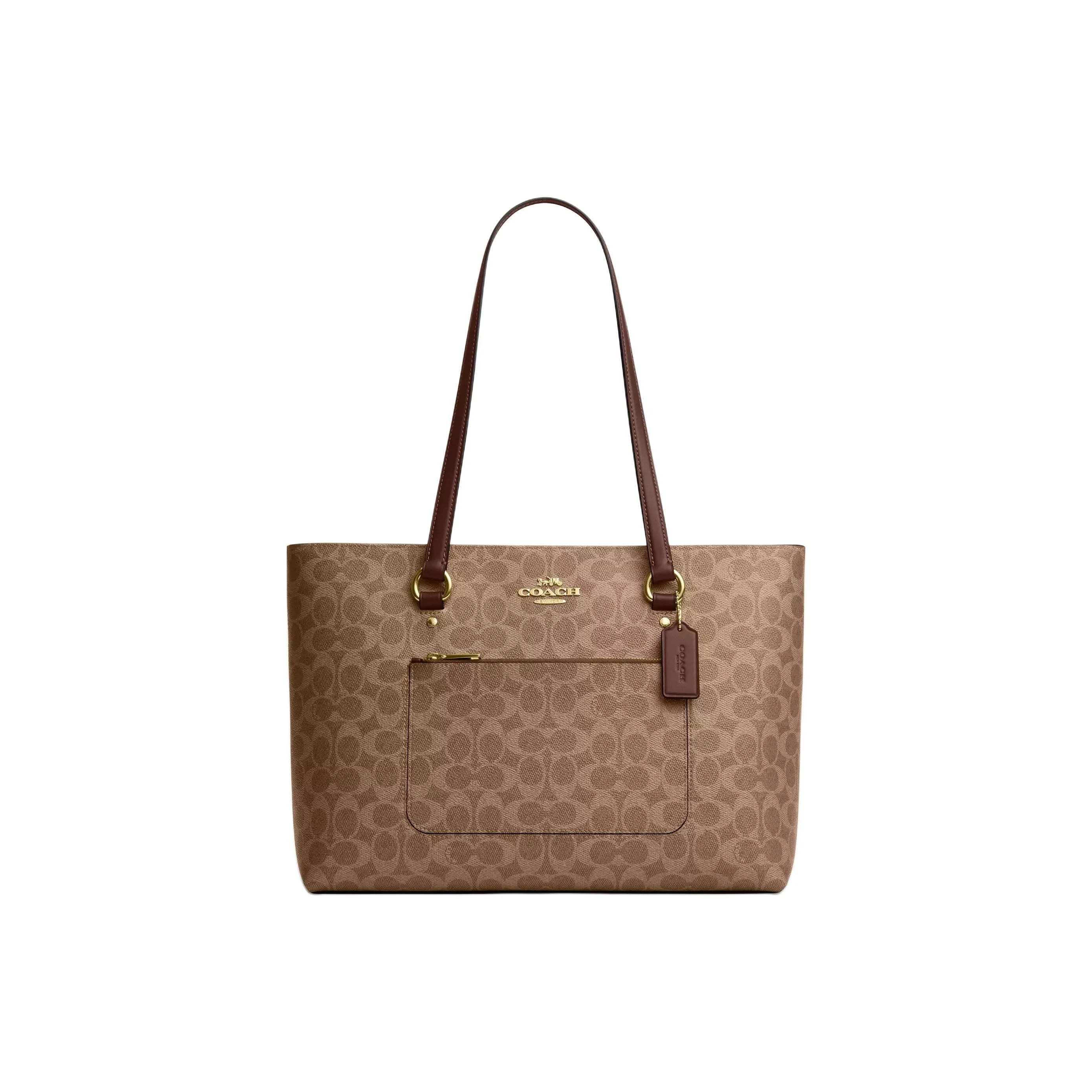 COACH Coated Canvas Tote Bag, Shopping Bag, Shoulder Bag Large Unisex Brown CAZ00-IMXHE