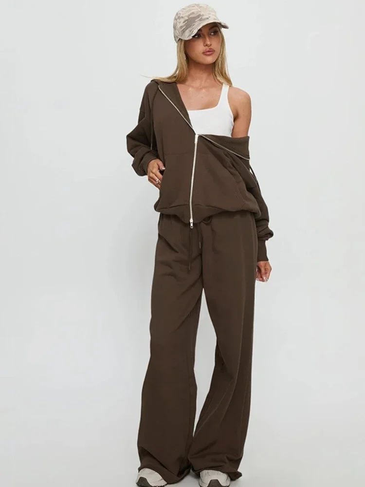 

Женская одежда, осень 2024, толстовка на молнии с капюшоном + длинные брюки, спортивные костюмы, женские толстовки, спортивные штаны, комплект из двух предметов, уличная одежда