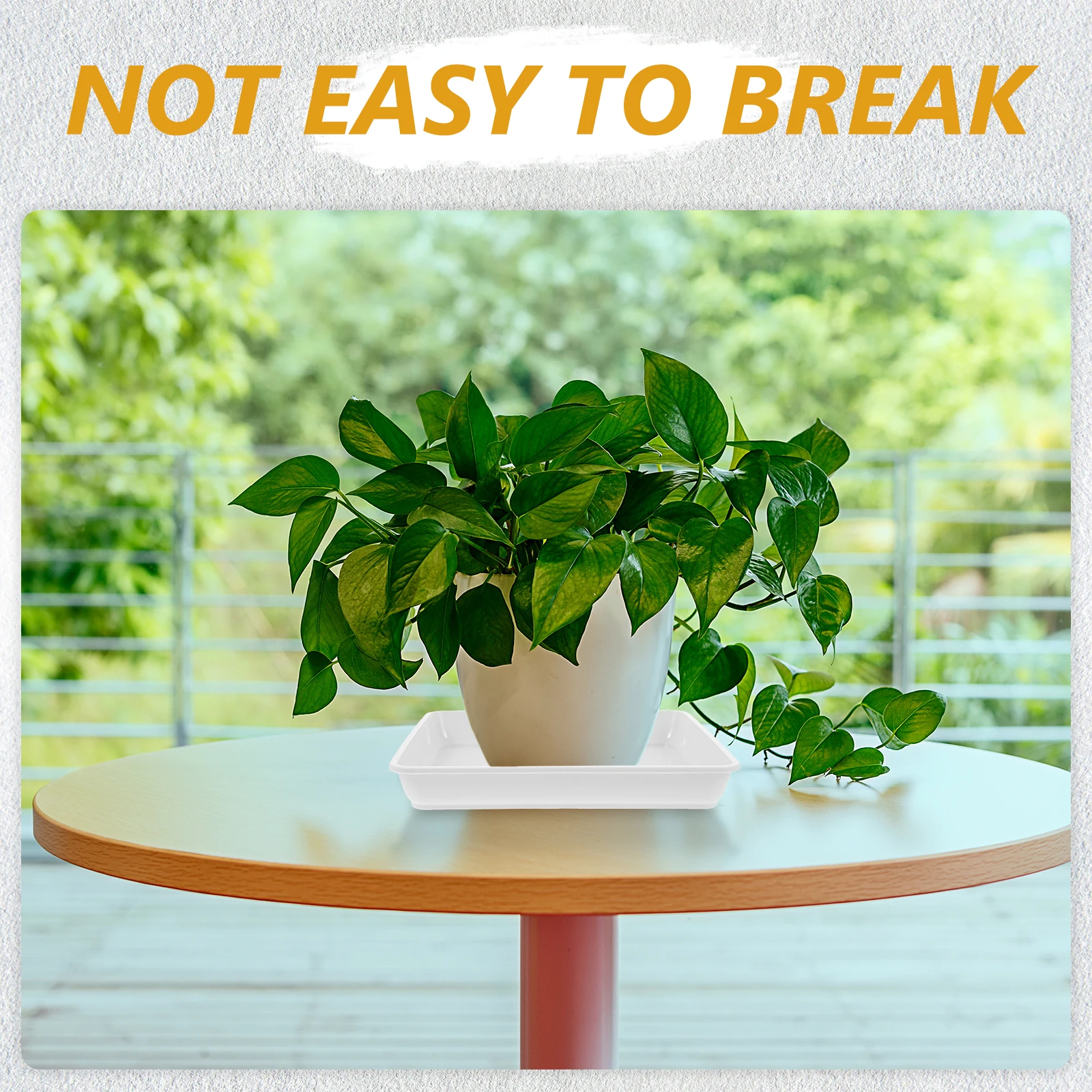 

2Pcs Garden Tray for Plants Square Design Heavy Duty Planter Saucer Keeps Surfaces Gift for Plant Lovers
