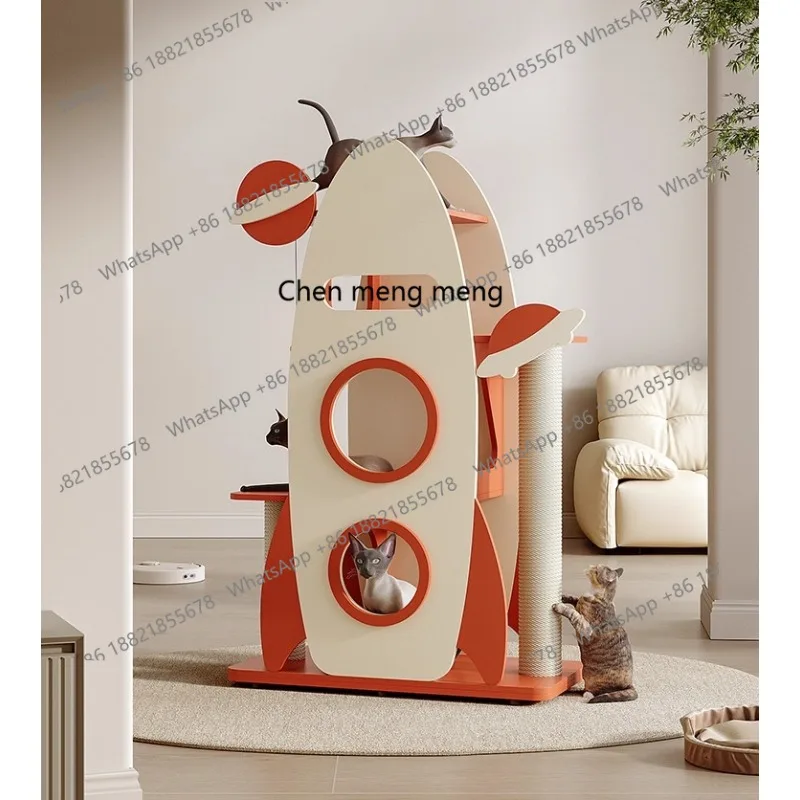 

Рамка для лазания для кошек, кошачий туалет, интегрированная космическая капсула, рамка для кошек, антибактериальная когтеточка, специальная игрушка-колонна для лазания