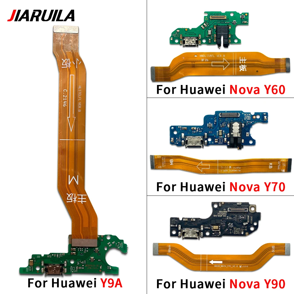 جديد USB جهاز شحن جاك التوصيل المقبس ميناء موصل اللوحة الرئيسية تهمة مجلس الكابلات المرنة الرئيسية لهواوي نوفا Y60 Y70 Y90 Y9A