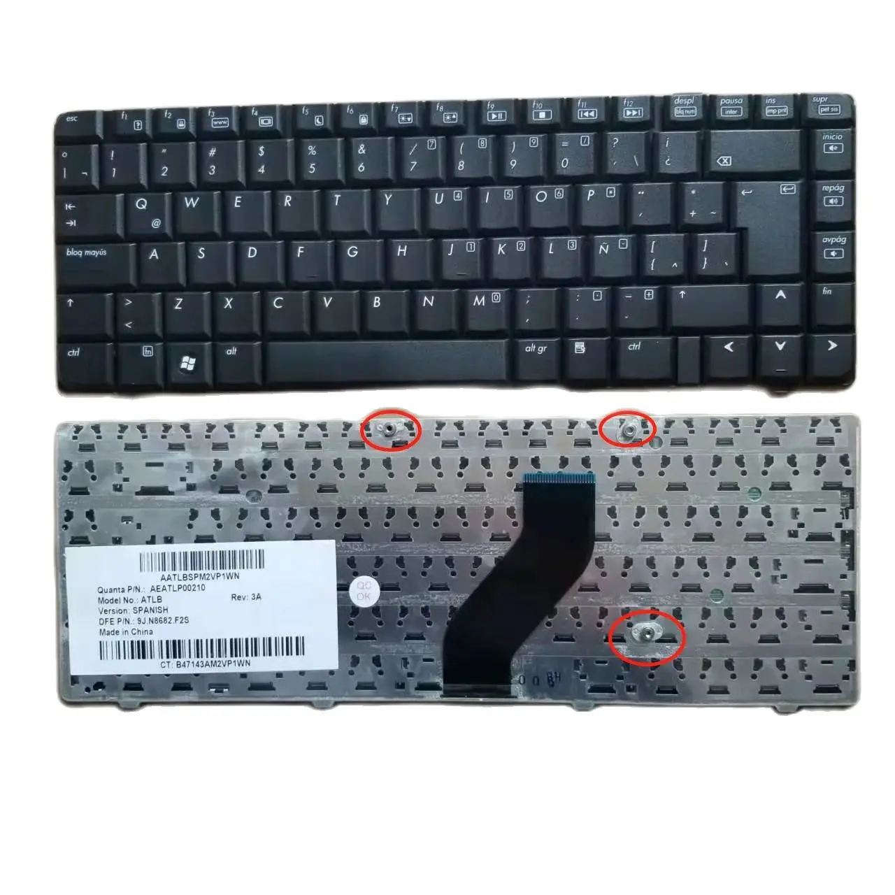 Teclado latino LA para HP, Laptop Teclado, Espanhol SP AEATLP00210, V6000, V6100, V6800, F700, F500, Novo