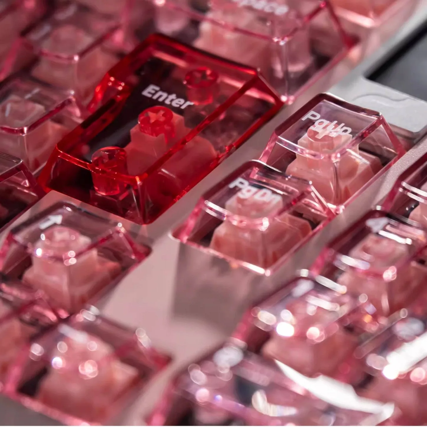 Agate Powder Transparent Translucent Keycap Cherry Keycap Kit PC Suitable for61/75/87/104/108 Magnetic Axis Mechanical Keyboard