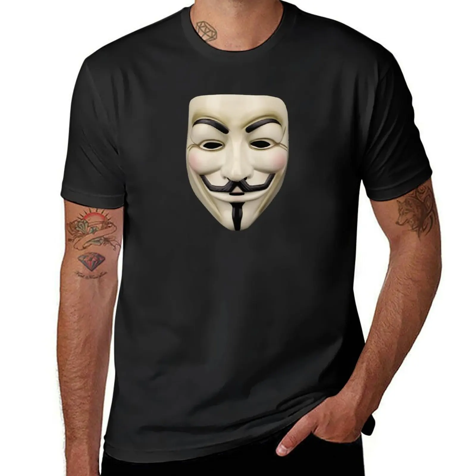 Guy Fawkes Mask T-Shirt Aesthetic clothing anime clothes t shirts for men