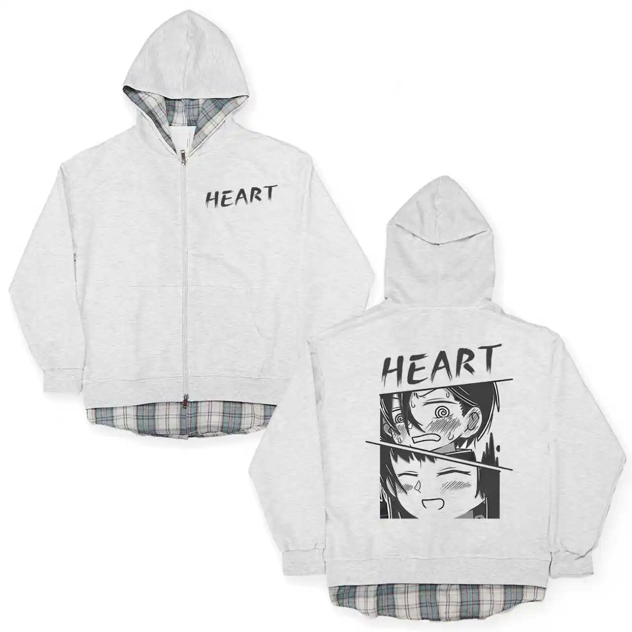 

Аниме-худи с эффектом двухслойности на молнии, из полиэстера, студенческий, немнущийся, с длинными рукавами, с мультяшными персонажами