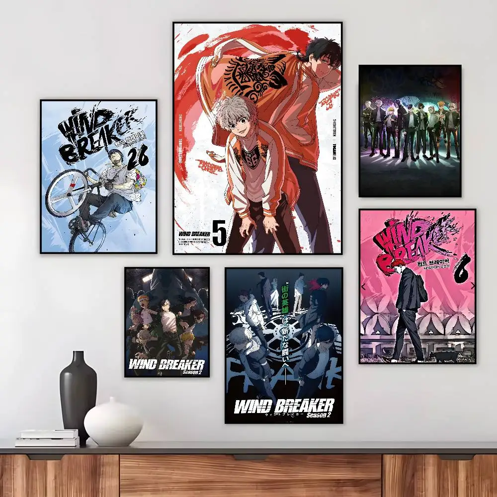 Anime Cool W-Wind B-Breaker Poster Art canvas HD aesthetic Printing Paper Wall Art for Living Room Bar fashion Home Decor