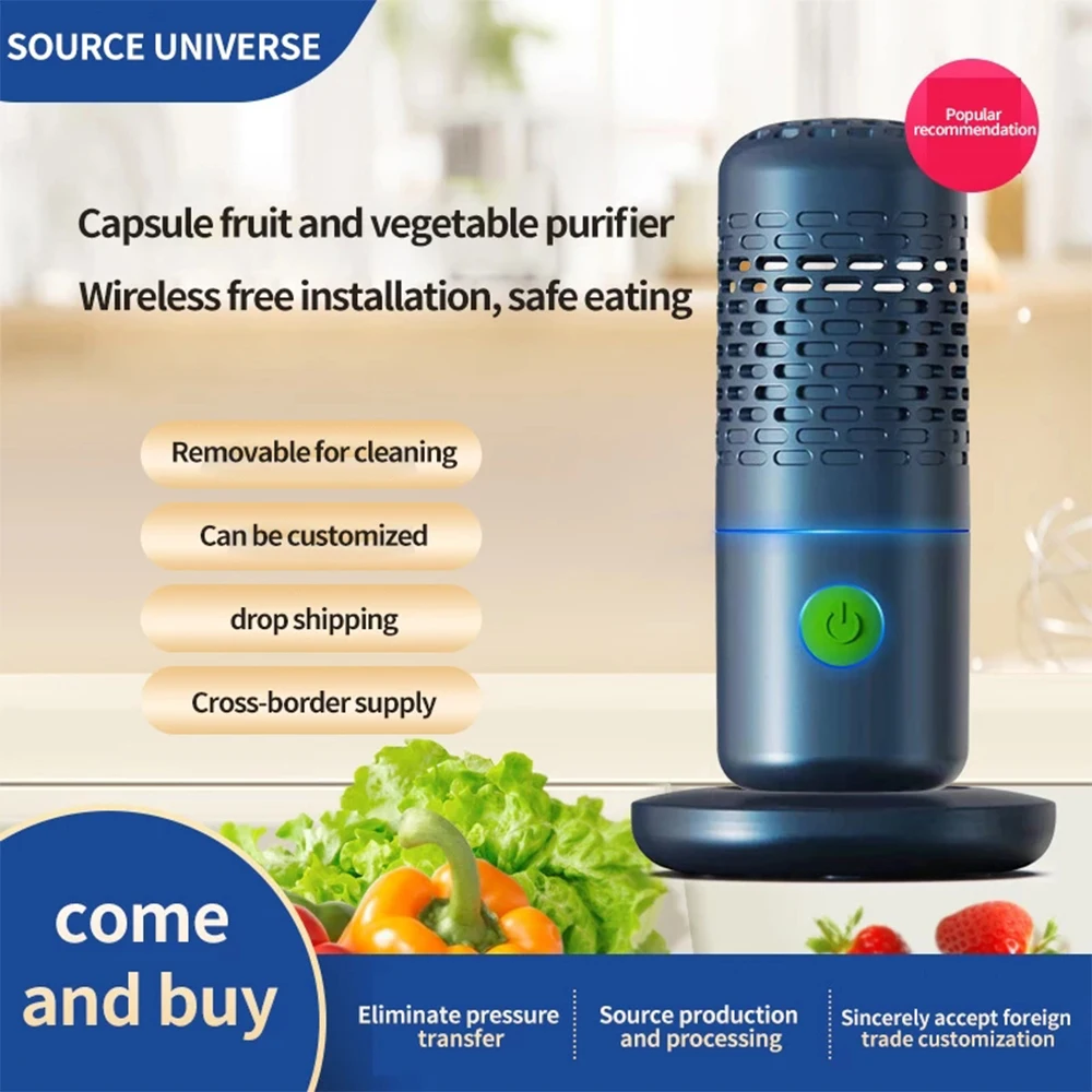 

Capsule Vorm Fruit Groente Wasmachine Portable Draadloze Fruit Luchtreiniger Huishoudelijke Voedsel Cleaner Machine