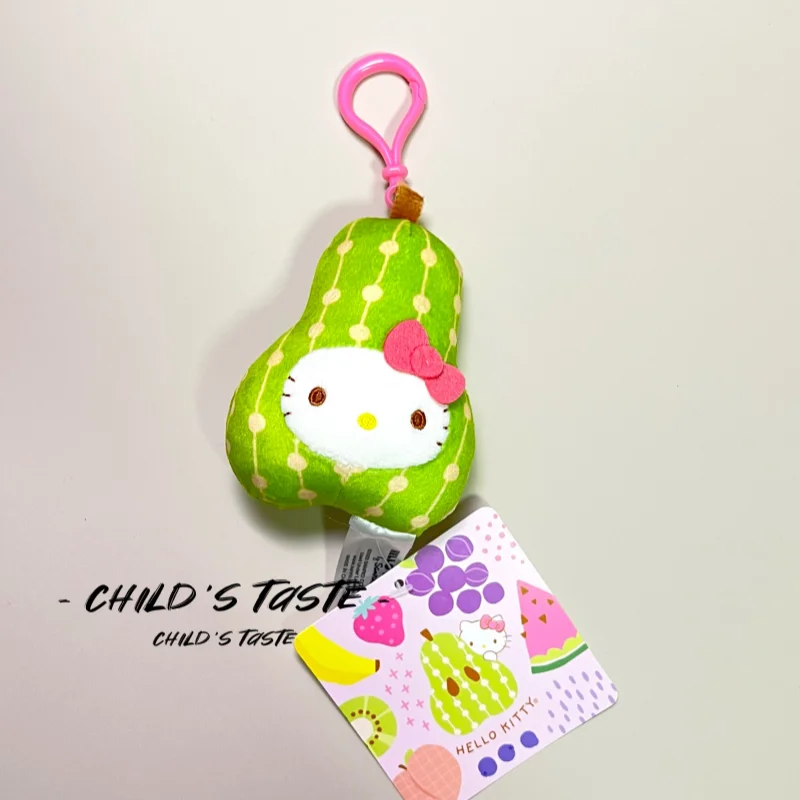 Sanrio Hello Kitty Cross-Dressing Pear Shaped Bitter Gourd Plush Keychain Backpack Key Pendant Desktop Trinkets Birthday Gift