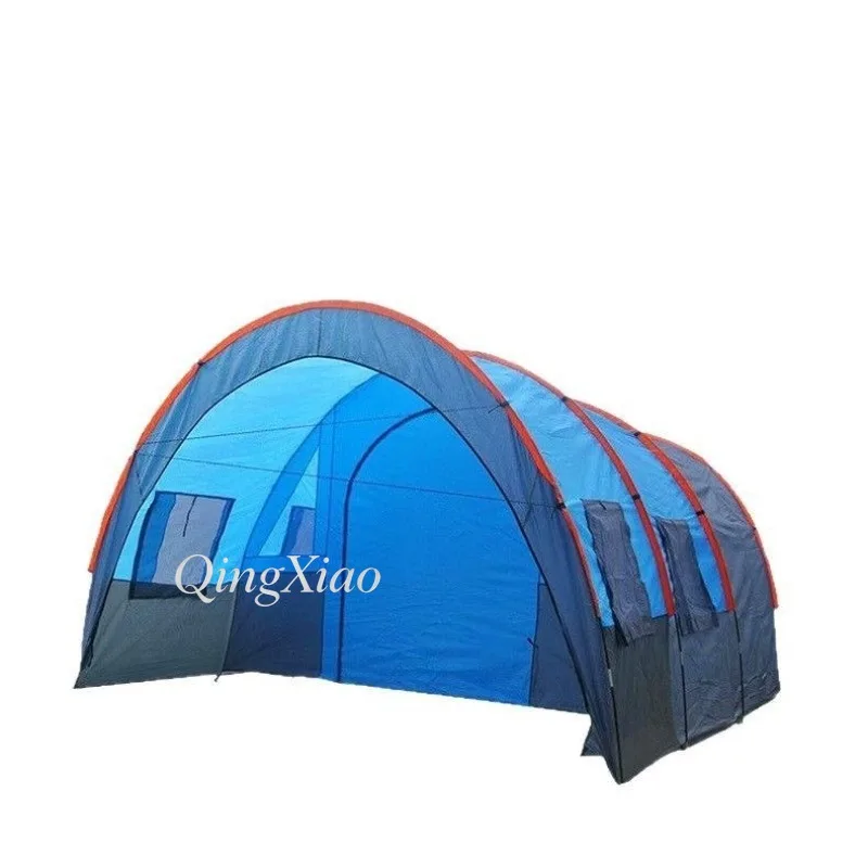 Large Size Tunnel Camping Tent Waterproof UV Protection Outdoor Sun Shelter Wind Resistant Family