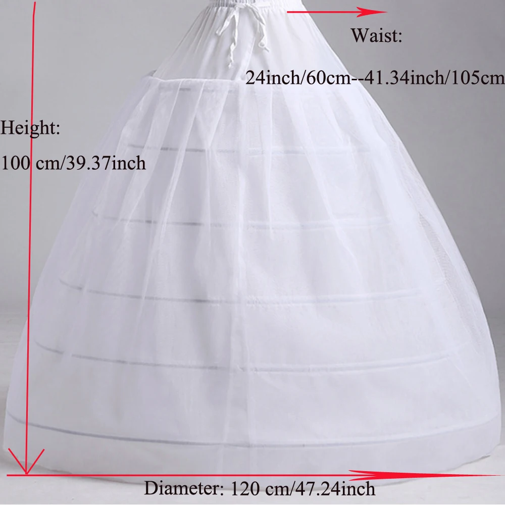 Nieuwe Collectie Wit Zwart 6 Hoops Petticoats Voor Baljurk Trouwjurk Crinoline Onderrok Ondergoed Bruiloft Accessoires