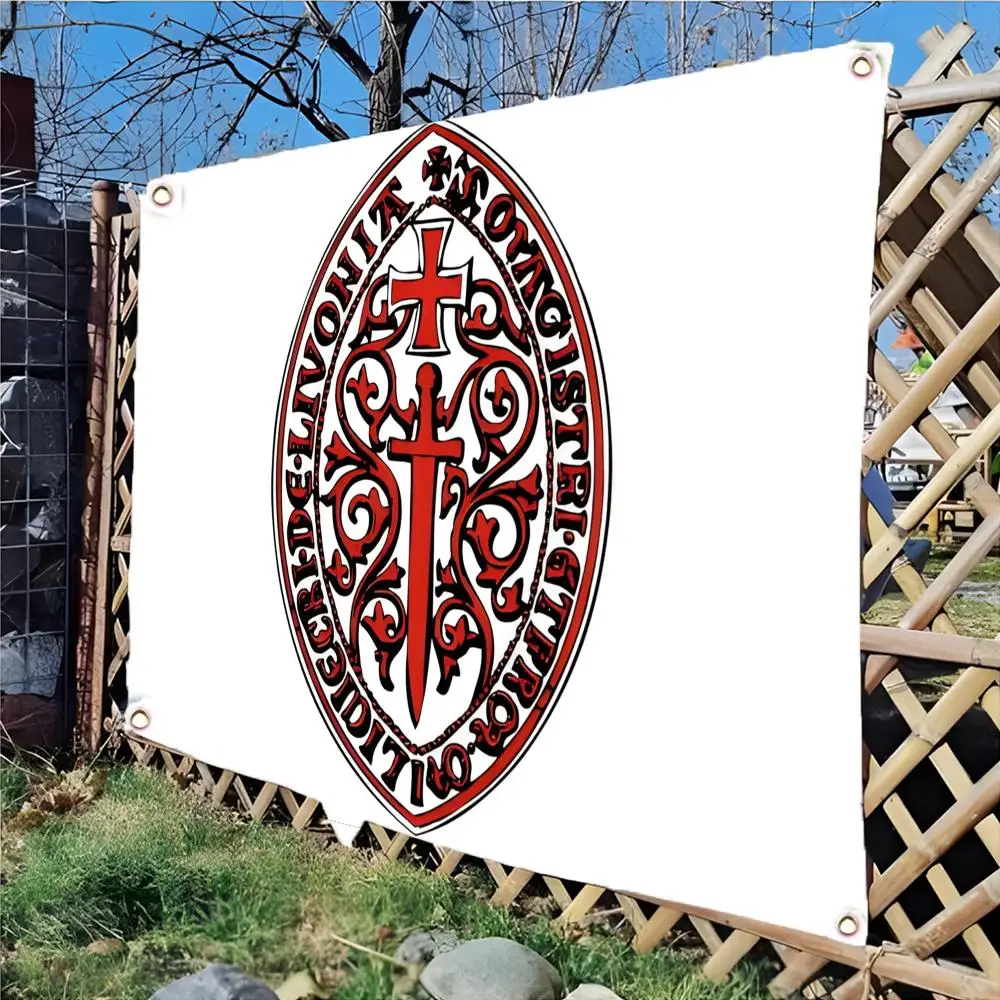 knight flag L-Livonian Brothers of the Sword Flags Daily four ring borderless design indoor outdoor decor easy hang install