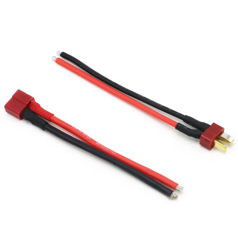 1pcs Deans Style 100mm T Plug Battery Connector 14 AWG Cable Extension DIY Male / Female Battery 10cm Cable fo RC Drone Boat Car