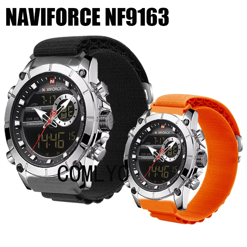 حزام لساعة NAVIFORCE NF9163 من النايلون قابل للتعديل سوار ناعم للنساء والرجال حزام 22 ملم