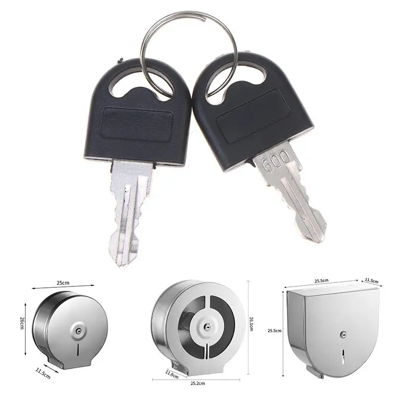 Zinc Alloy  Roll Paper Dispenser Lock Core Replacement Key High Quality Stainless Steel 5Sets for Kindergarten School Washrooms