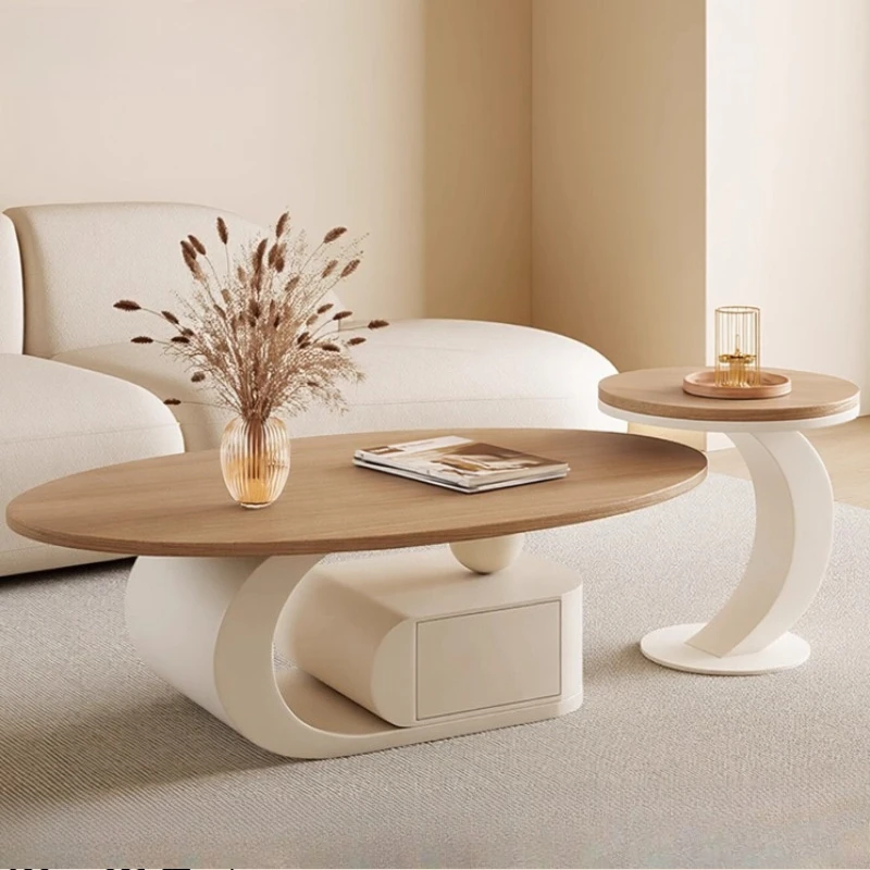 Tables de canapé françaises en bois massif, combinaison crème créative, Style multifonctionnel, meubles de salon Moveis