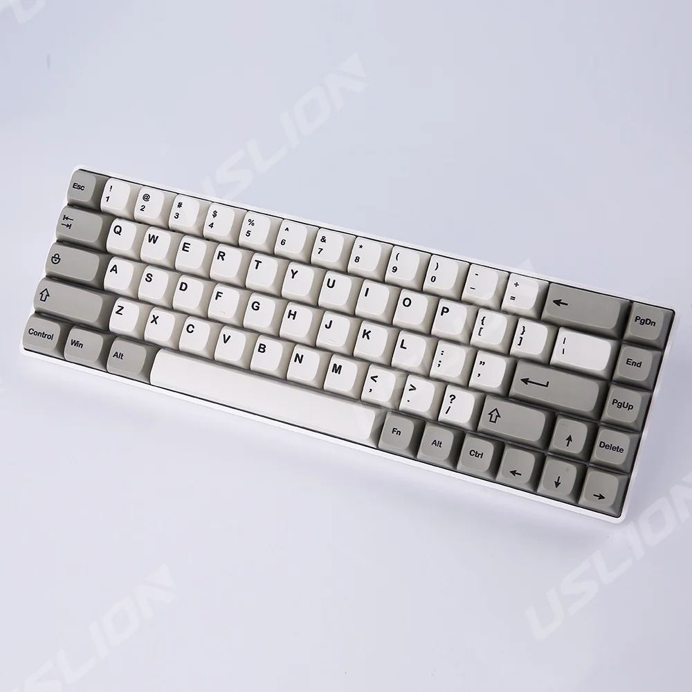 USLION 122 Keys XDA Profile Keycaps Minimalist Gray Theme PBT Dye Sublimation Key Cap For Gaming Mechanical Keyboard MX Switches