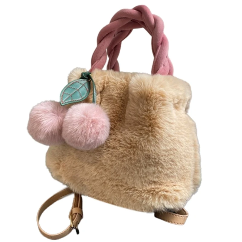 Elegant Women's Crossbody Bag in Furry with Tassels Shoulder Bags Suitable for Daily Use and Travel