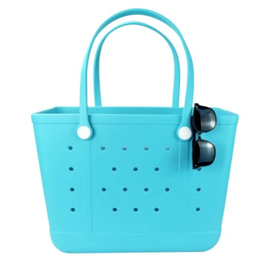 Beach Bag e Rubber Tote Bag, Waterproof Washable Open for Women Croc Bag Hand Bag for Beach Pool Yoga