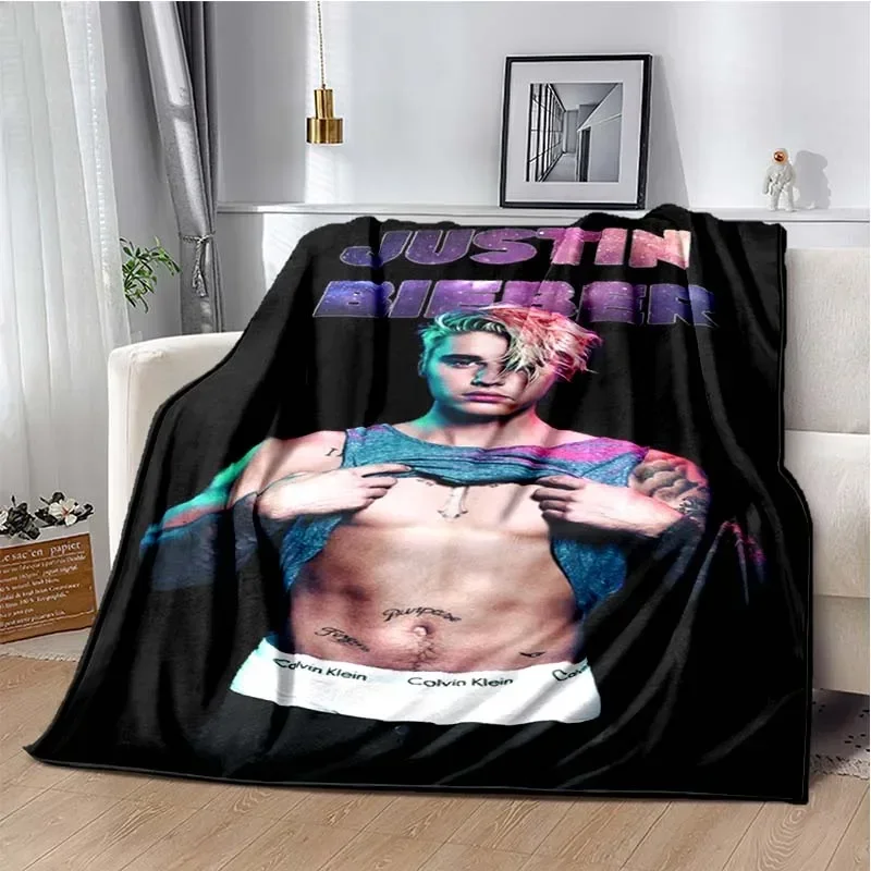 

3D Pop Singer Justin Bieber Blanket Fashion Bed Sofa AirConditioning Fashionable Leisure Picnic Travel Napping CustomizableThrow