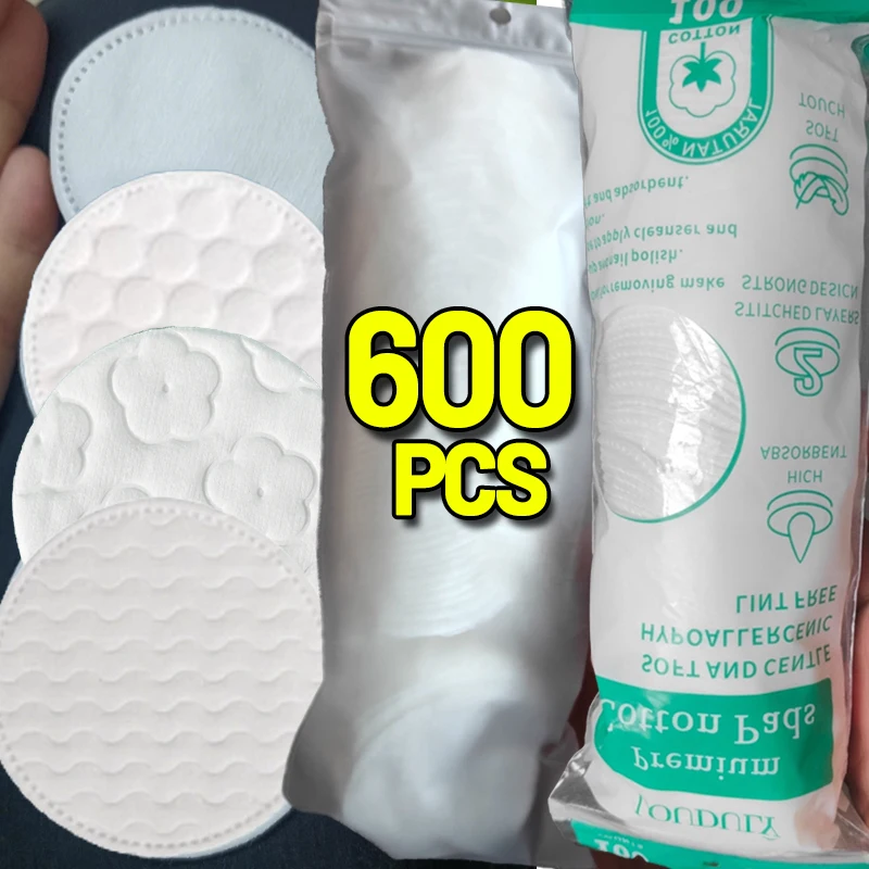 وسادة قطنية مستديرة ناعمة قابلة للتنفس على الوجهين لإزالة طلاء الأظافر والسفر وتنظيف الوجه اليومي وإزالة المكياج