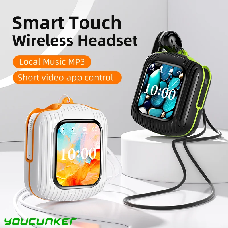 

JIAOLEI Smart Touch Screen Wireless Earphones with TF Card APP ENC Noise Reduction Bluetooth Headphones HIFI Music Game Headset