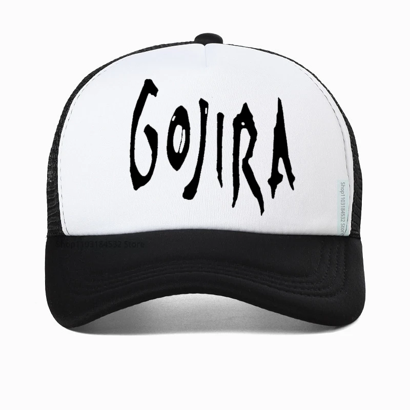 Gojira Baseball cap Men\'s Metal rock hat Summer Cotton Mesh Trucker Caps Gojira Band hats French Heavy Metal Band skull cap