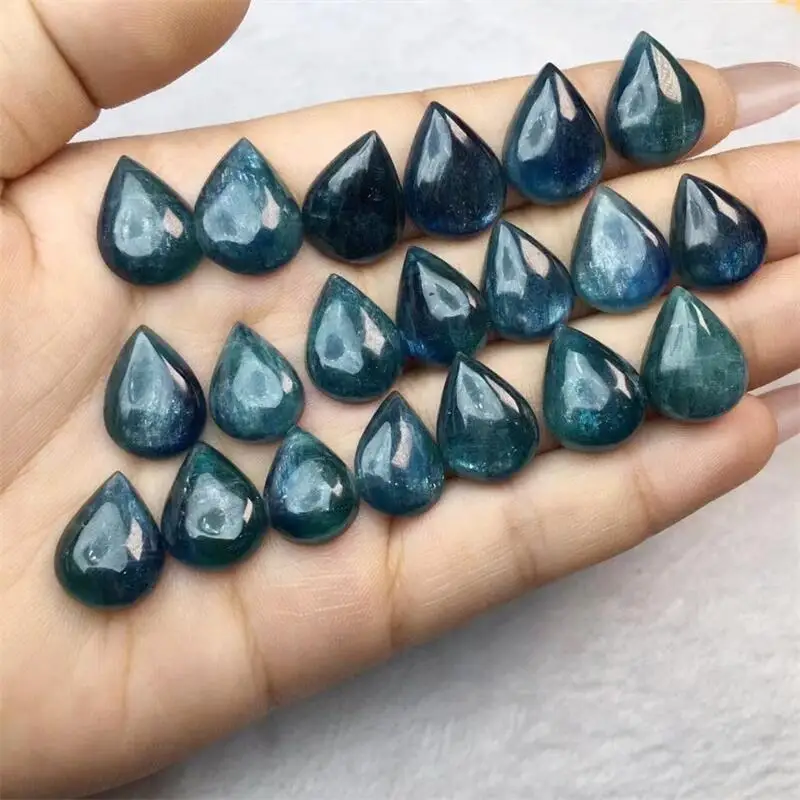 

3PCS Natural Kyanite Teardrop Pendant Crystal Carving Healing Mini Home Decoration Healthy Children Toy Gift 16-17MM