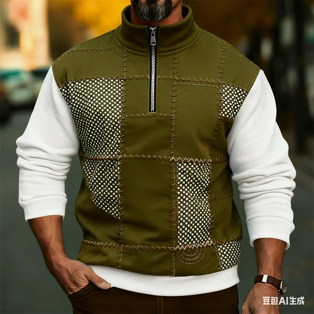 الرجال الوقوف طوق بلوزات لشتاء ثلاثية الأبعاد التصحيح هوديس للرجل الترفيه الرياضة الرمز البريدي هوديي جديد في هوديس وبلوزات #3