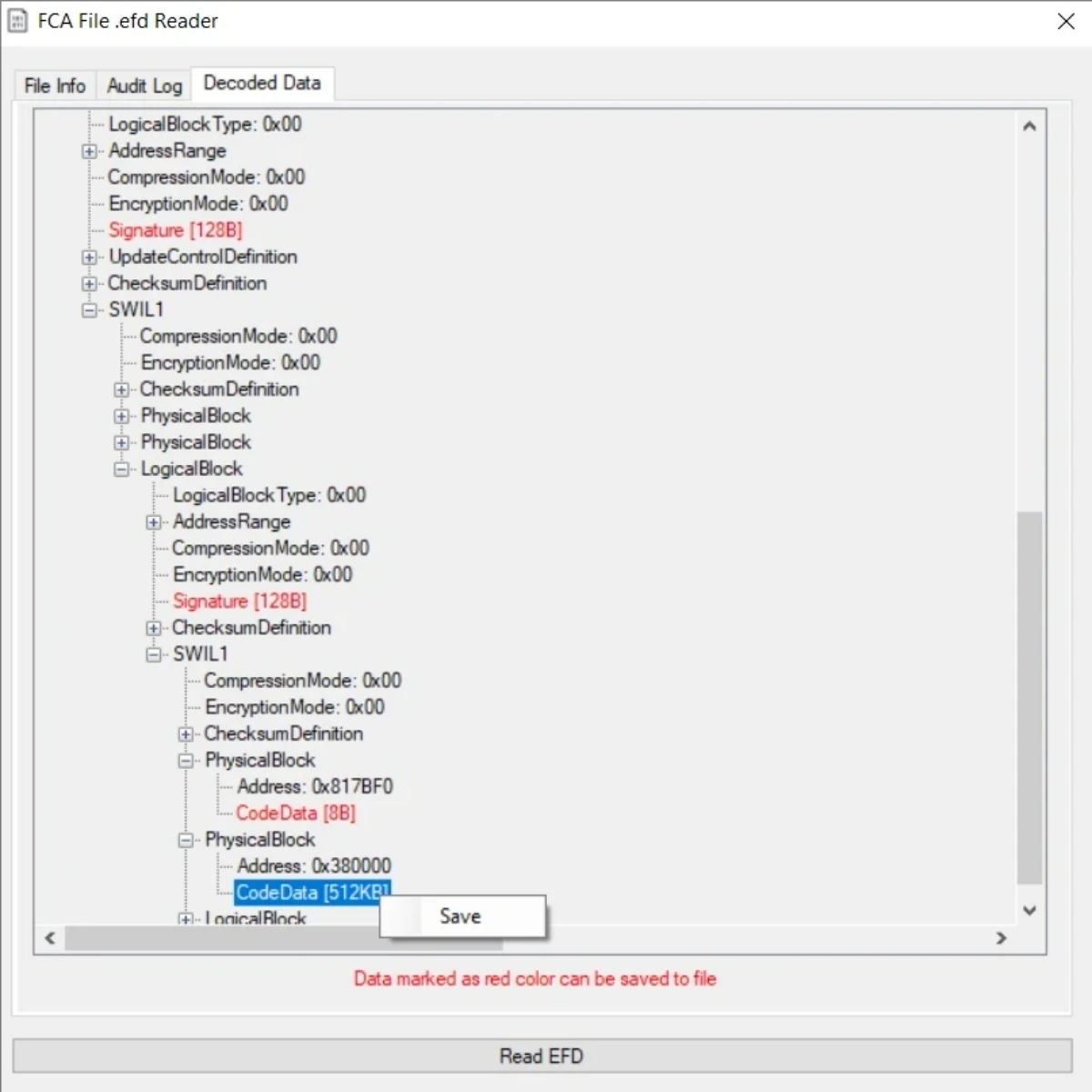 For FCA EFD to BIN File efd Reader For CHRYSLER FCA converter EFD Extractor Decode Decrypt