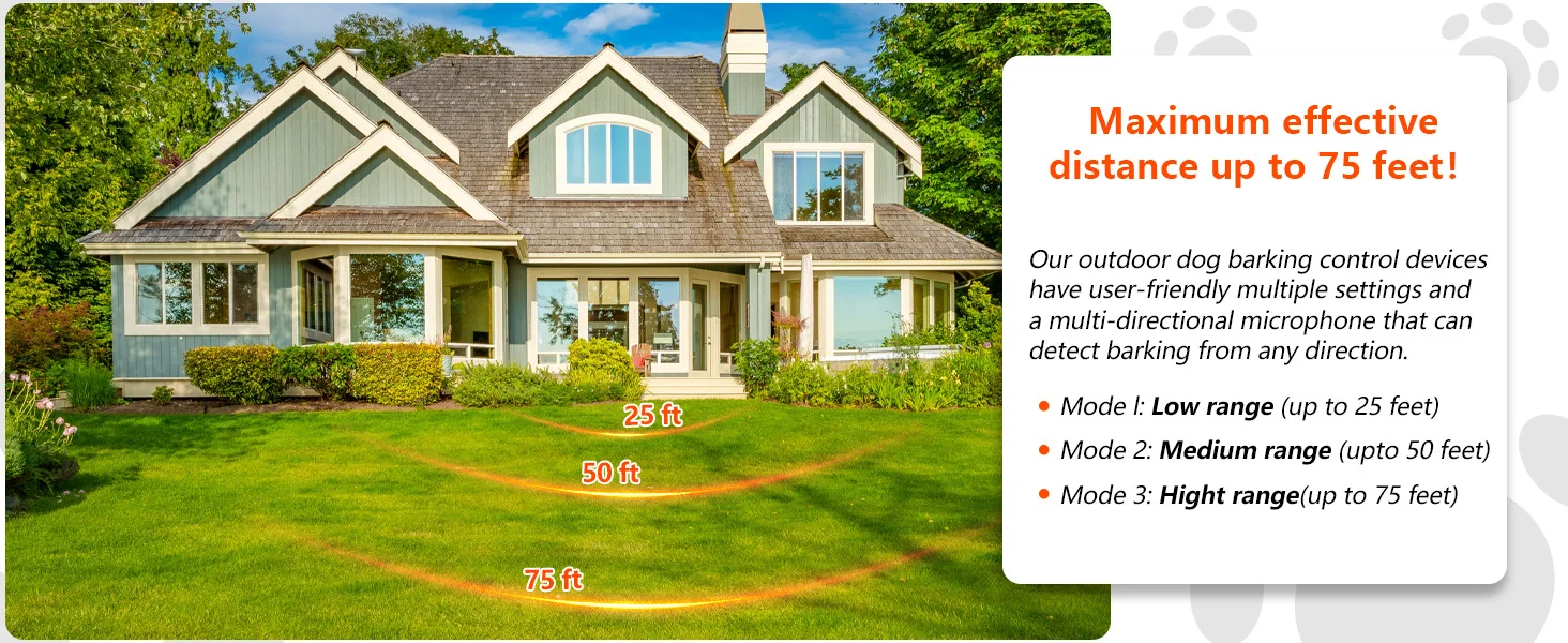 For 1 Dog M-257 Ultrasonic Dog Bark Stopper Automatic Working Mode Dual Transmitter Design Long Range 20 Meter Detection USB Fas