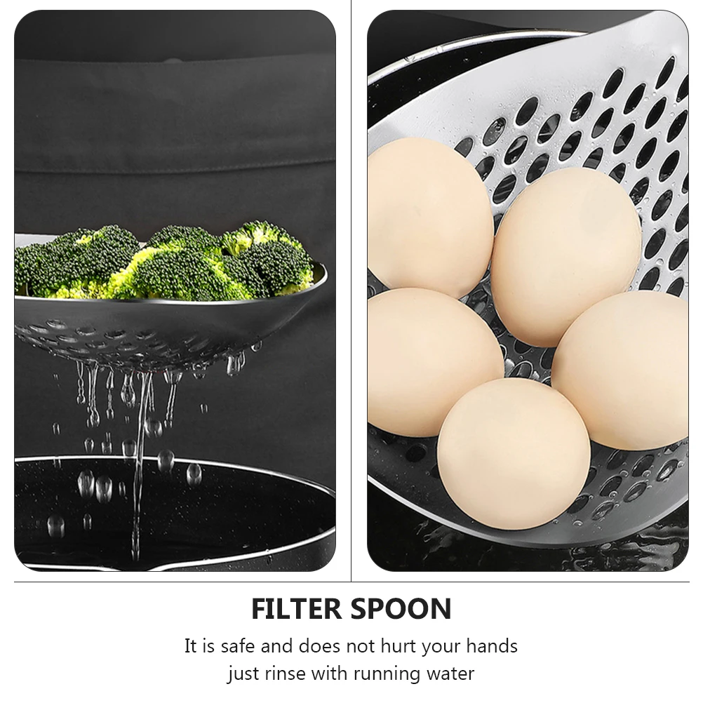 

Stainless Steel Kitchen Scoop Kitchen Colander Spoon Scoop Filter Tool Strainer Rust Proof Safe Easy Clean