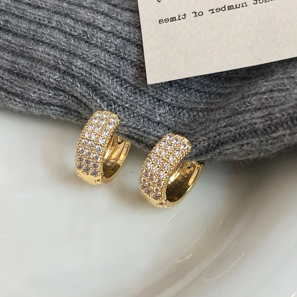 

Luxury Full Zircon Hoop Earrings for Women 925 Silver Needle Geometric Circular Dangle Earrings Exquisite Wedding Jewelry