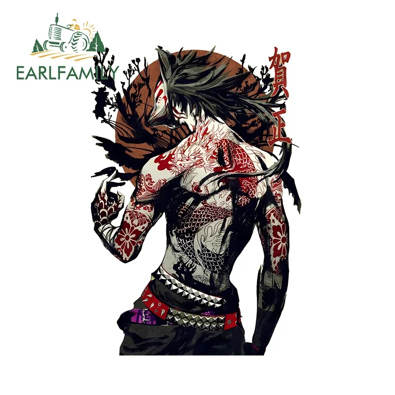 

EARLFAMILY японские наклейки самурая татуировка Gorou Hyoudou Reborn наклейка для ноутбука зеркало заднего вида устойчивые к царапинам автомобильные аксессуары