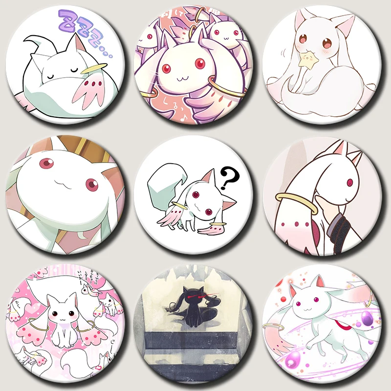

58mm Anime Character Kyubey Button Pin Cartoon Role Kyubey Brooch Creative Badge for Backpack Clothes Decoration Gift