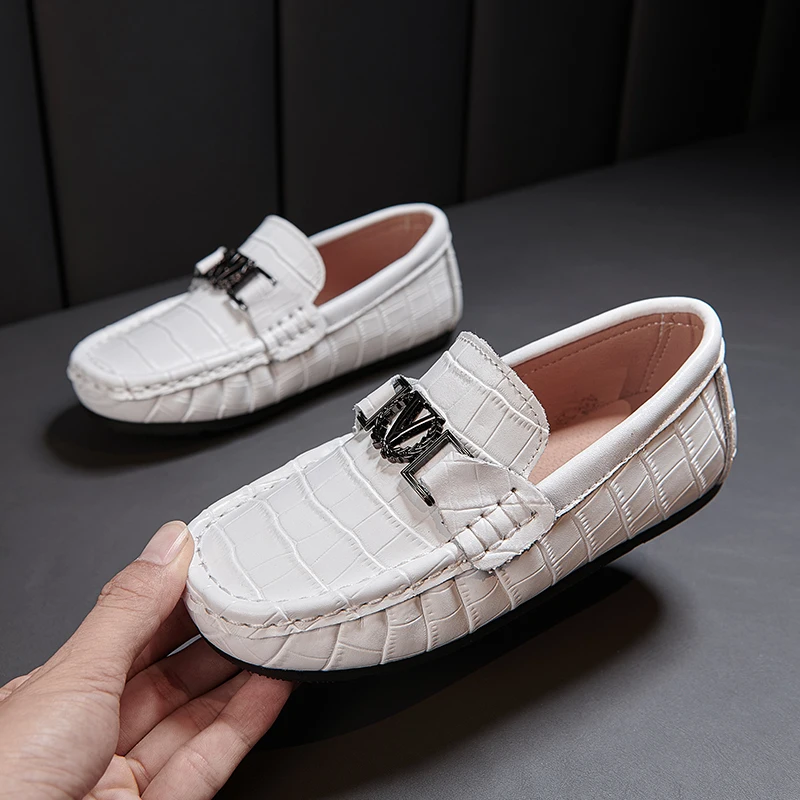 Children Shoes For Boys Loafers Sneakers Baby Soft Kids Shoes Leather Casual Toddler Girls Flats Slip-on Moccasin White Shoes