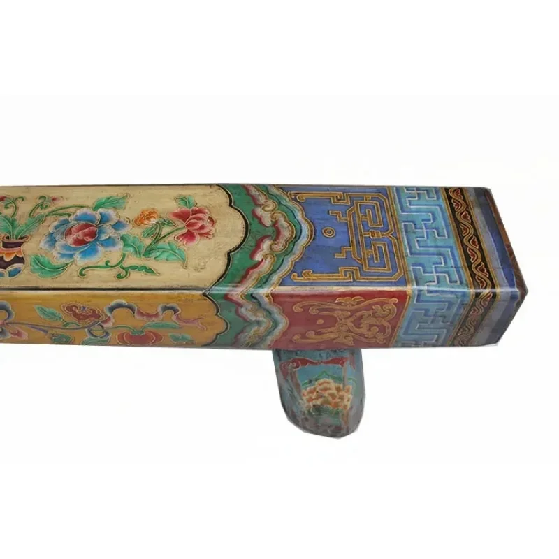 Direct factory antique thick wood hand painted bed end for long bench