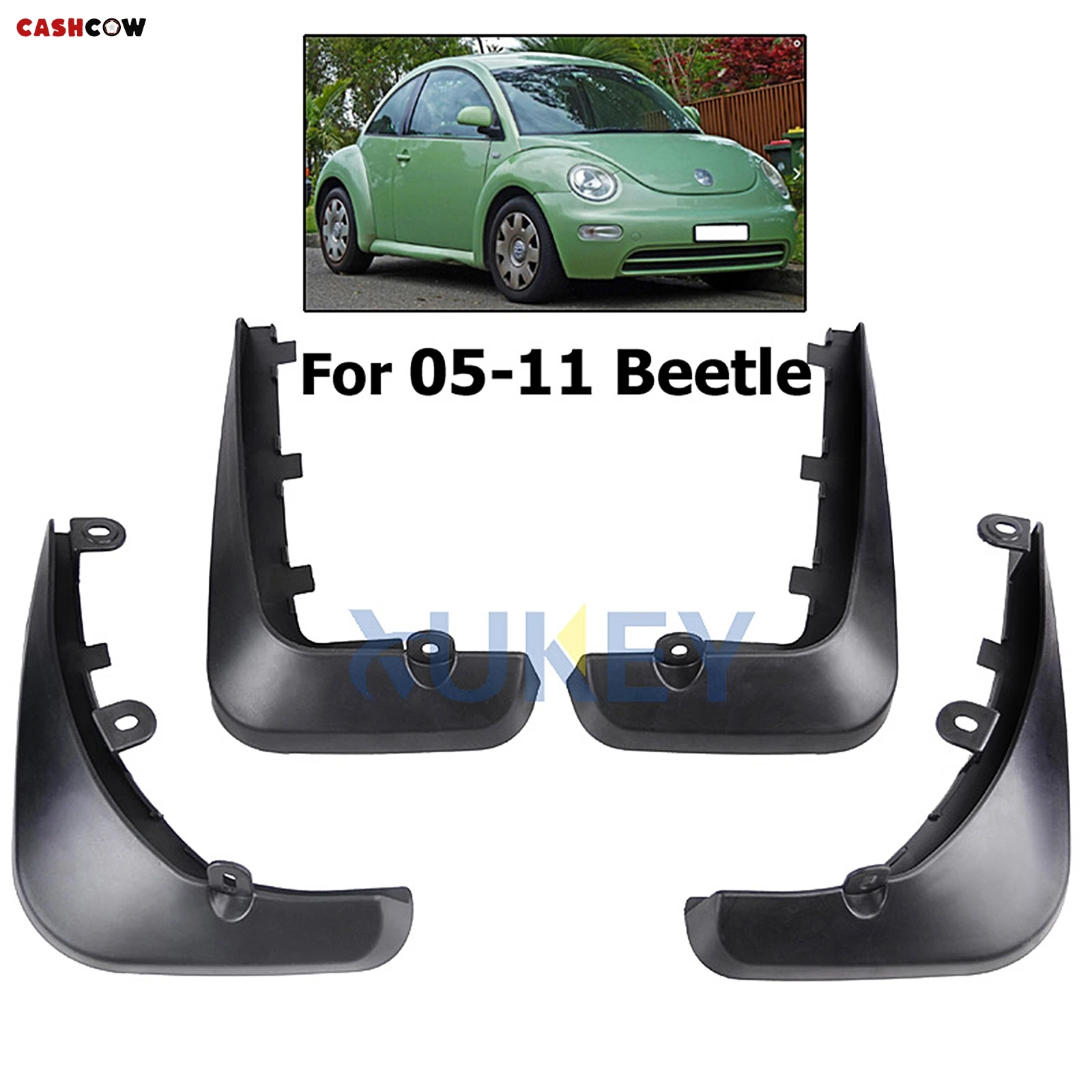 Car Mud Flaps For VW Beetle 2005 - 2011 Splash Guards Mudflaps 2006 2010 Dirty Traps Fender Flares Front Rear Mud Flap Mudguards