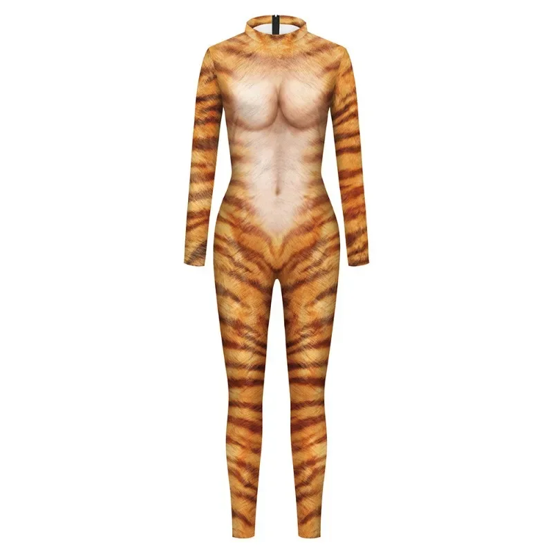 Halloween Adults Party Women Animal leopard Printed Cosplay Costume Fashion Purim Carnival Zentai Bodysuits Dress Up Female