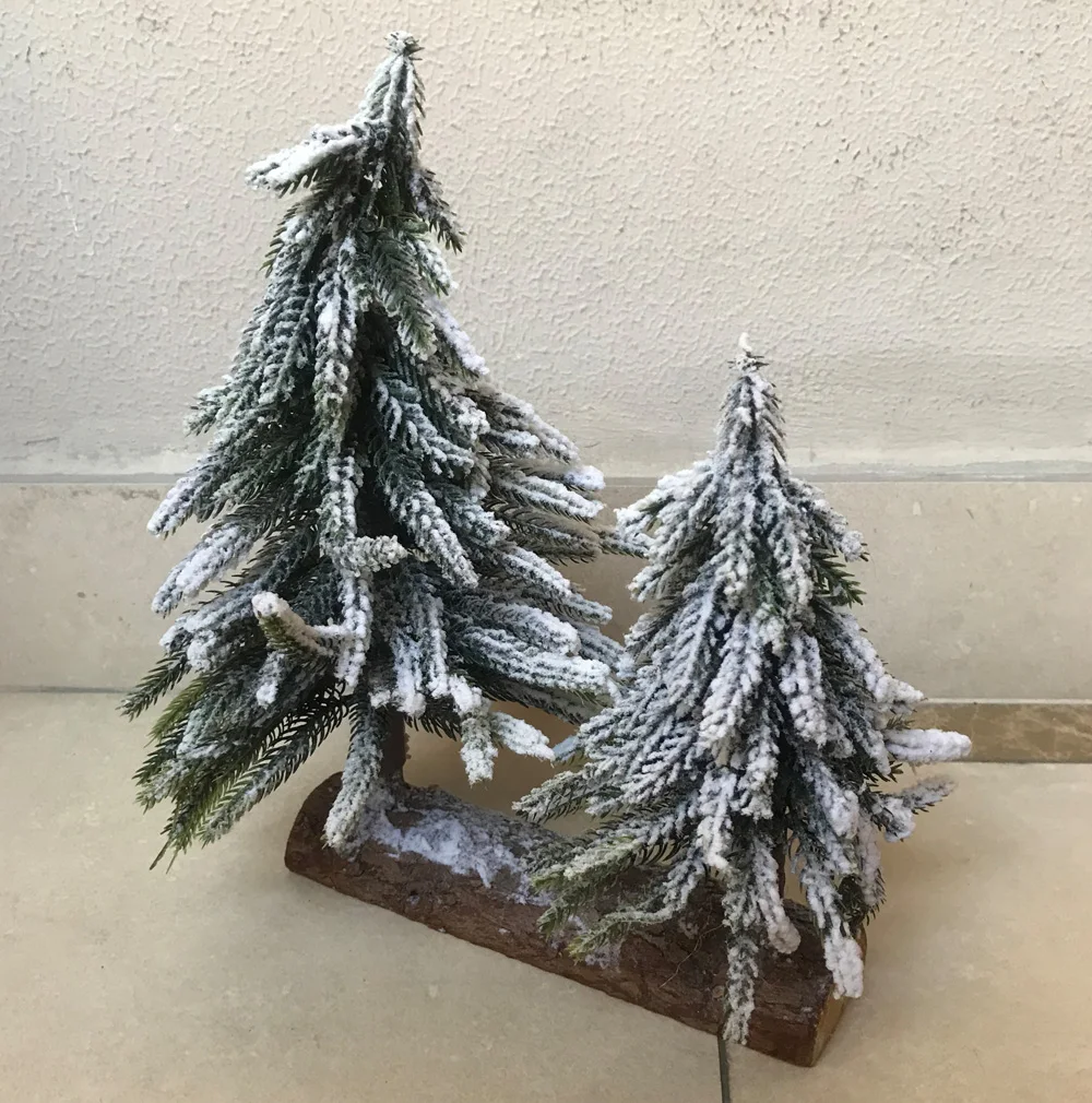 Lifelike Handcrafted Christmas Ornaments Tree for Table Decor