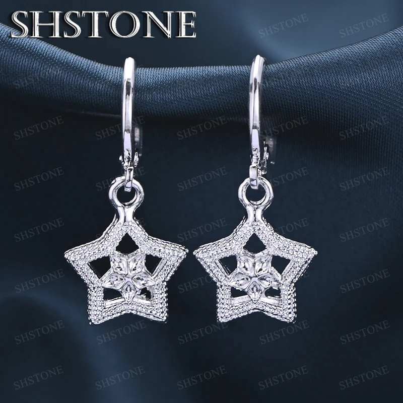 

Cute Star Earrings 925 Sterling Silver Drop Earrings For Lady Wedding Party Girls' Birthday Gifts Jewelry Charm Accessories