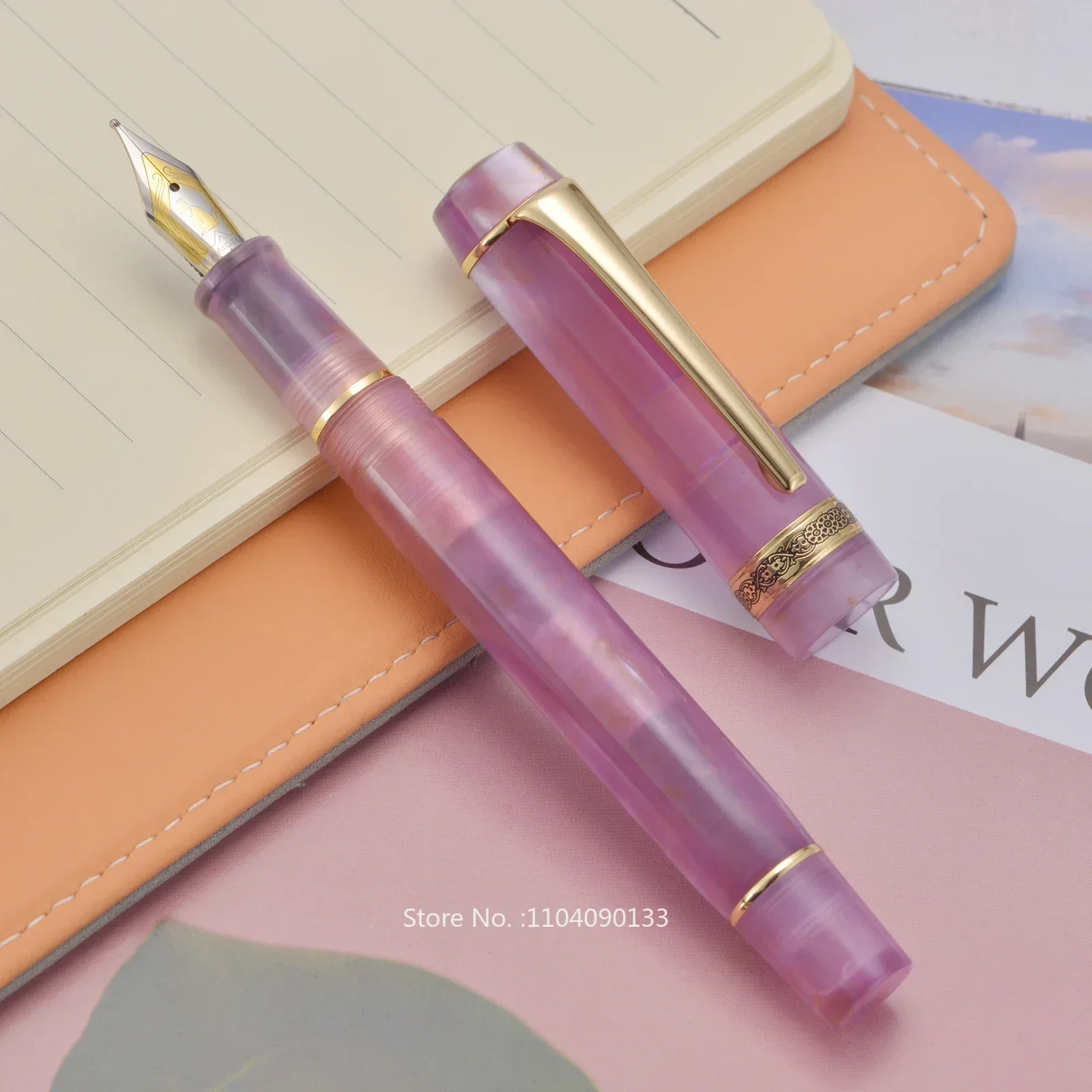 

Hot Kaigelu 316A Celluloid Light Piurple Fountain Pen, Iridium EF/F/M Nib Beautiful Feather Pen Writing Office Business School G