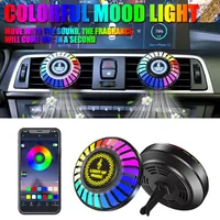 Car Air Freshener RGB Light Auto Interior Decorative Pendant Automobile Bluetooth Fragrance Ambient Lamp Strip Rhythm LED Bar