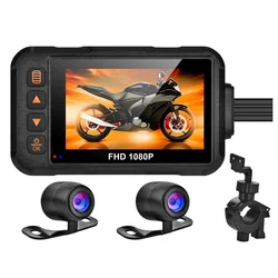 3 Inch Motorcycle Dashcam Camera Video Recorder Night Vision Waterproof Motorcycle DVR Front and Rear Camera DVR