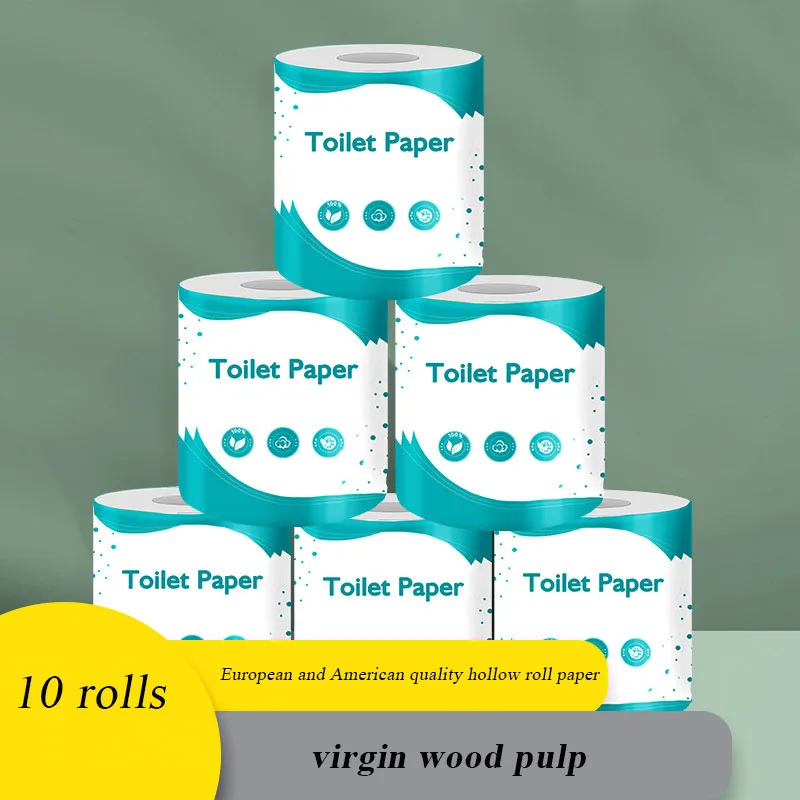 Commercial Hollow Roll Paper Four Layers of Three-dimensional Embossed Virgin Wood Pulp Flexible Touch Toilet Tissue