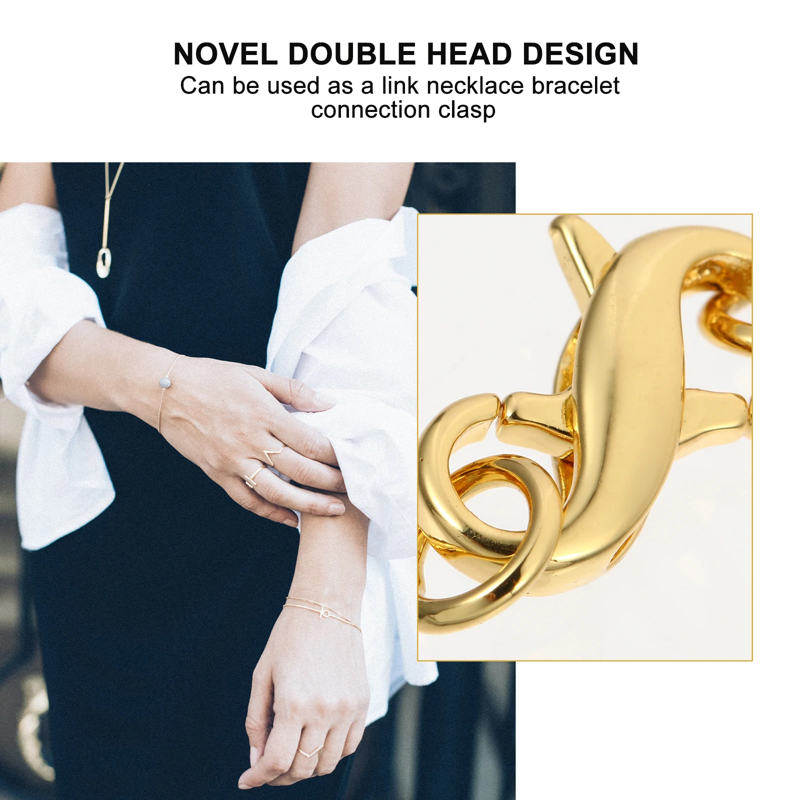 

6 Pcs Metal Lobster Claw Clasps Double Head Buckle Necklace Bracelet Parts Connector Jewelry Accessories Durable Small