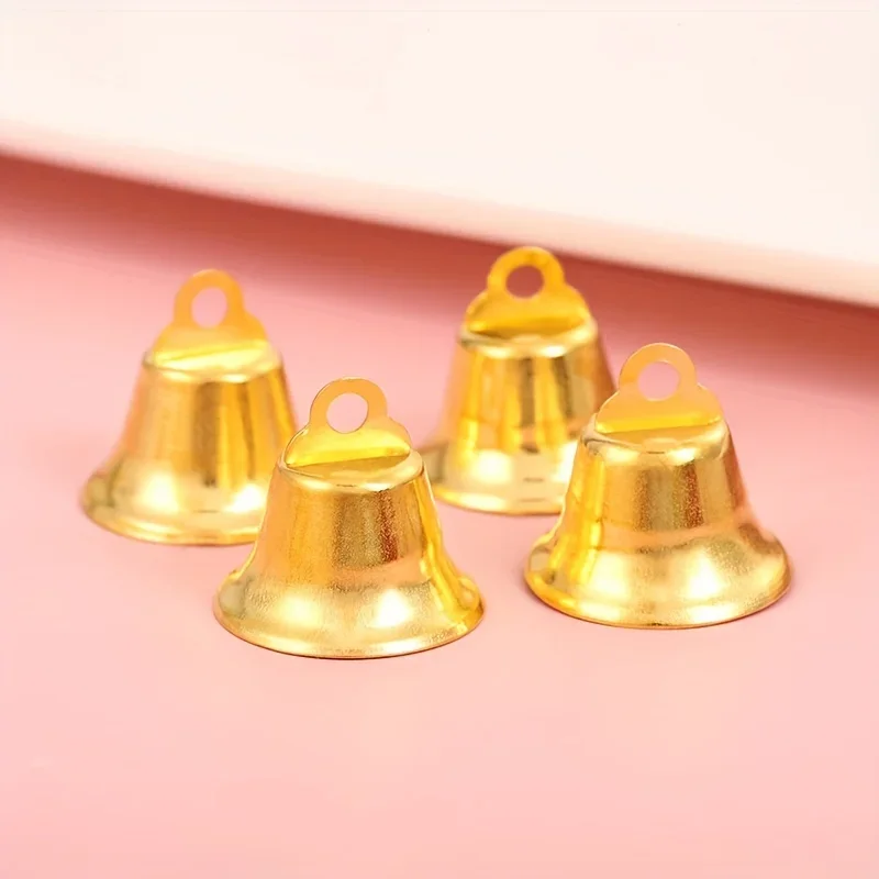 50pcs/set Christmas Tree Jingle Bell Ornament Home Christmas Decoration DIY Gold Bell Pendant Accessory Gift