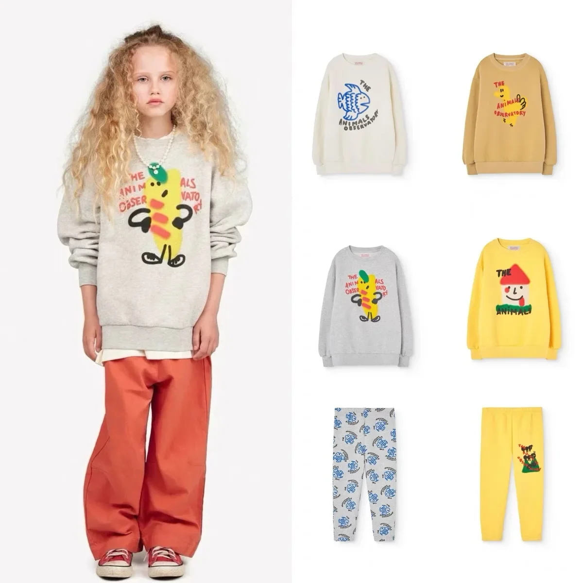 

24 TAO Early Autumn Children's Cartoon Printed Sweater Sweatpants Set Boys Crew Neck Bottom Shirt [Spot] boy clothes