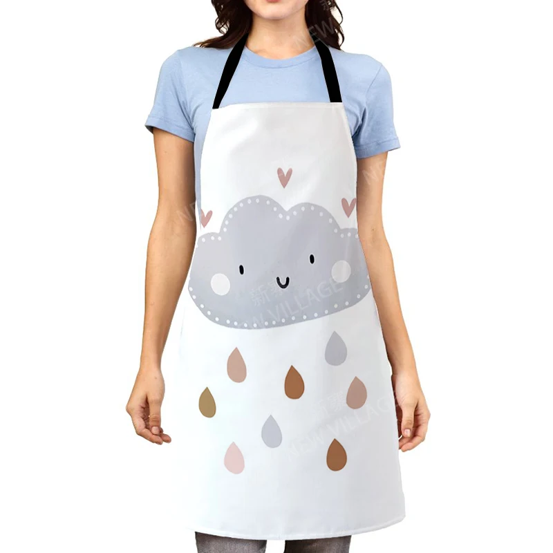 nordic Aesthetic Women kitchen apron kids original Children Waterproof girl princess waiter work apron oil proof boho plant