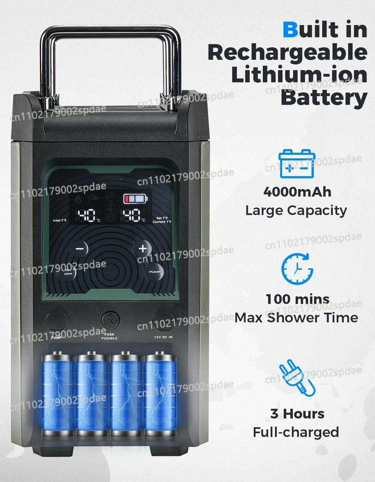 Outdoor Hunting Heater - Water Heater Portable Shower Butane with
