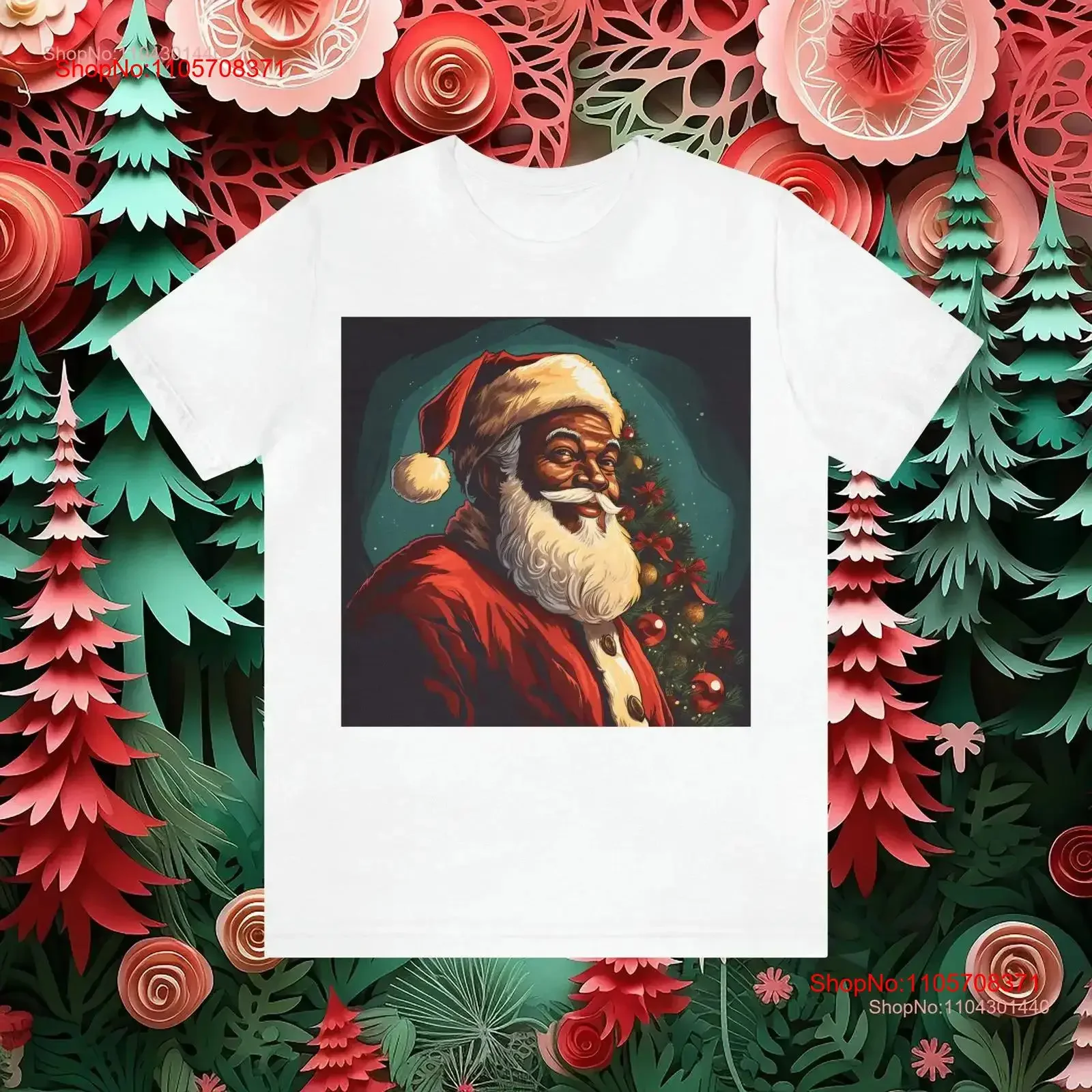 Smiling Black Santa Claus T shirt Classic Fit Soft Cotton Quality Print Design African American Christmas vintage Washed